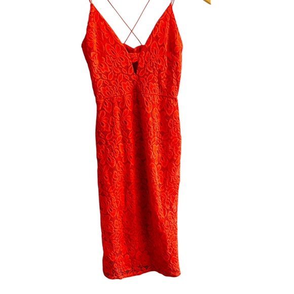 River Island Dresses & Skirts - RIVER ISLAND NWT Aristopunk Red Lace Midi Dress US Size 2